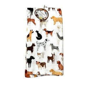 DOG PUPPIES THEME KITCHEN TEA DISH TOWELS 3 PACK COTTON DRY WEAVE NOVELTY KITSCH